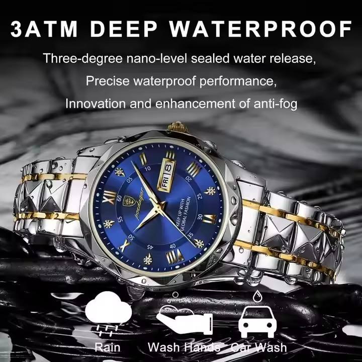 POEDAGAR 615 Luxury Men Business Brand Wristwatch High Quality Reloj Waterproof Luminous Date Week Quartz Men's Watches for Man